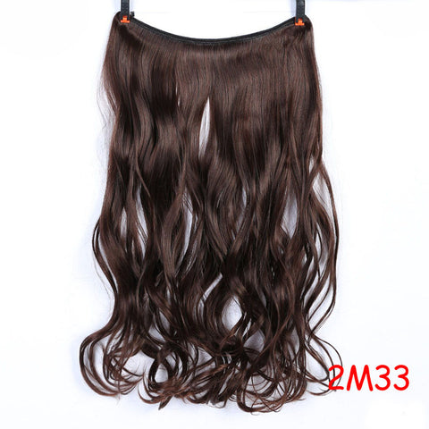 DIFEI 24 inches Women Fish Line Hair Extensions Black Brown Blonde Natural Wavy Long High Tempreture Fiber Synthetic Hairpiece