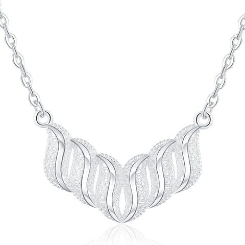 silver color gorgeous charm fashion charm heart wedding lady love necklace noble luxury 18 inches Silver jewelry , N270