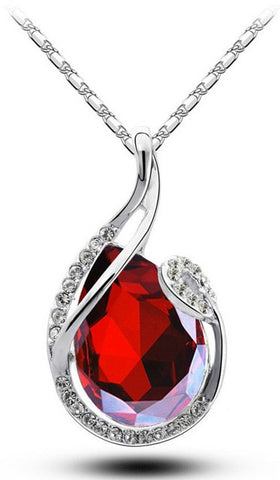 Lovely gift Free Shipping promotion quality hot popular Austrian Crystal water tear drop Pendant design Necklace fashion jewelry