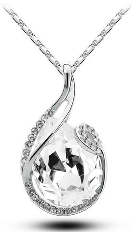 Lovely gift Free Shipping promotion quality hot popular Austrian Crystal water tear drop Pendant design Necklace fashion jewelry