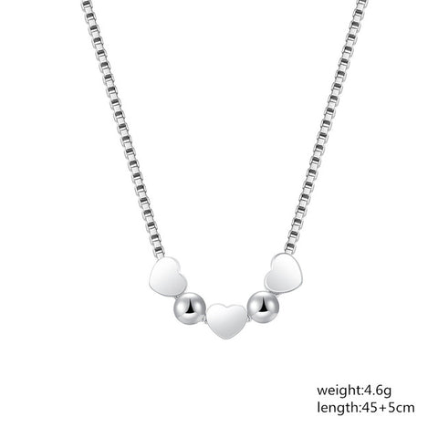 silver color gorgeous charm fashion charm heart wedding lady love necklace noble luxury 18 inches Silver jewelry , N270