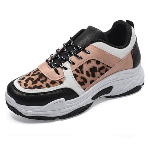 Women Sneakers Shoes 2019 Spring Autumn Flock Women Casual Shoes Flats Platform Breathable Fashion Leopard Women Shoes