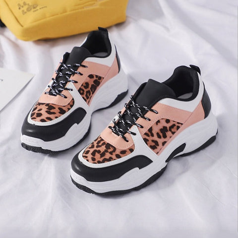 Women Sneakers Shoes 2019 Spring Autumn Flock Women Casual Shoes Flats Platform Breathable Fashion Leopard Women Shoes