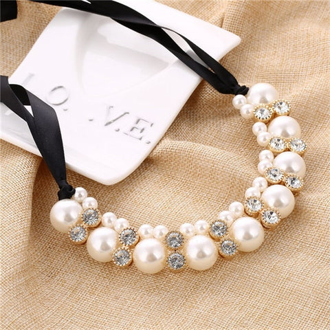 ZOSHI New Arrival fashion chunky luxury bubble simulated pearl pendant gold choker Necklace statement jewelry for women