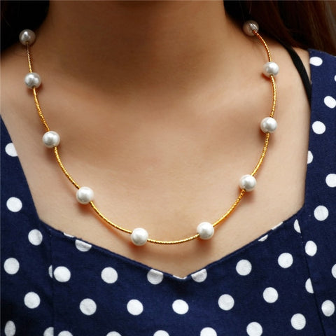 ZOSHI New Arrival fashion chunky luxury bubble simulated pearl pendant gold choker Necklace statement jewelry for women