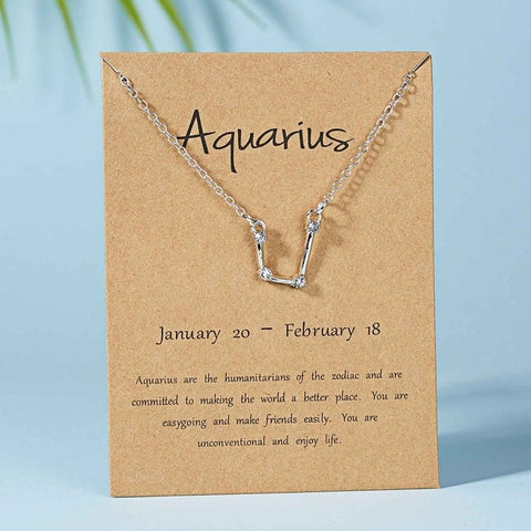 Belleper 12 Constellation Zodiac Sign Necklace For Women Silver Jewelry Leo Libra Aries Pendant Horoscope Astrology Necklace