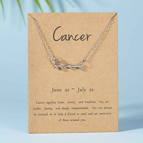 Belleper 12 Constellation Zodiac Sign Necklace For Women Silver Jewelry Leo Libra Aries Pendant Horoscope Astrology Necklace