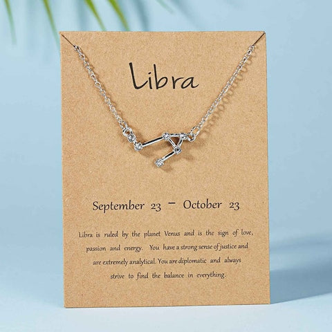 Belleper 12 Constellation Zodiac Sign Necklace For Women Silver Jewelry Leo Libra Aries Pendant Horoscope Astrology Necklace