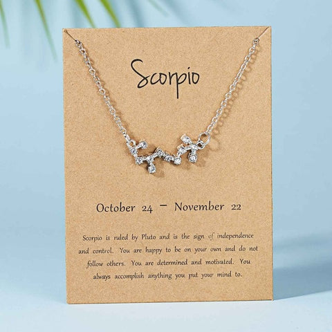 Belleper 12 Constellation Zodiac Sign Necklace For Women Silver Jewelry Leo Libra Aries Pendant Horoscope Astrology Necklace