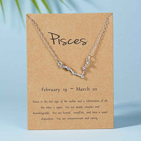 Belleper 12 Constellation Zodiac Sign Necklace For Women Silver Jewelry Leo Libra Aries Pendant Horoscope Astrology Necklace