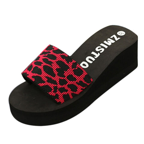 Summer Women Shoes Platform Bath Slippers Wedge Beach Slope Flops Slippers Shoes Summer Beach Casual Shoes Girls Crystal Wedges