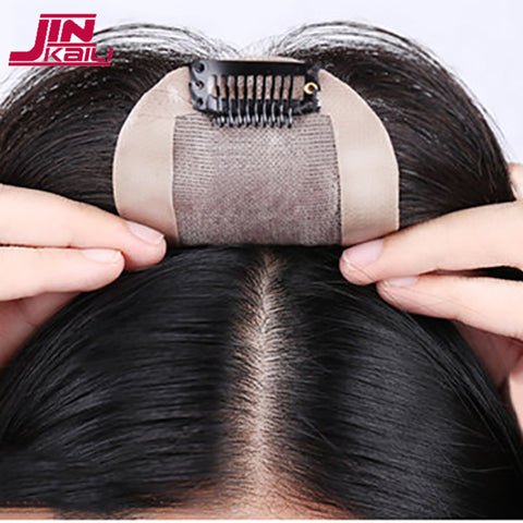 JINKAILI Top Piece Closure Toupee Black Brown Top Natural Straight Hair Female Hear Resistant Synthetic Hair Piece Women