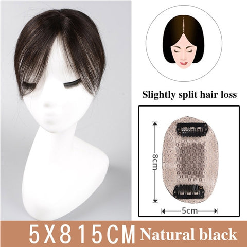 JINKAILI Top Piece Closure Toupee Black Brown Top Natural Straight Hair Female Hear Resistant Synthetic Hair Piece Women