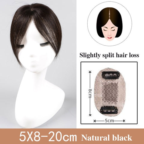 JINKAILI Top Piece Closure Toupee Black Brown Top Natural Straight Hair Female Hear Resistant Synthetic Hair Piece Women