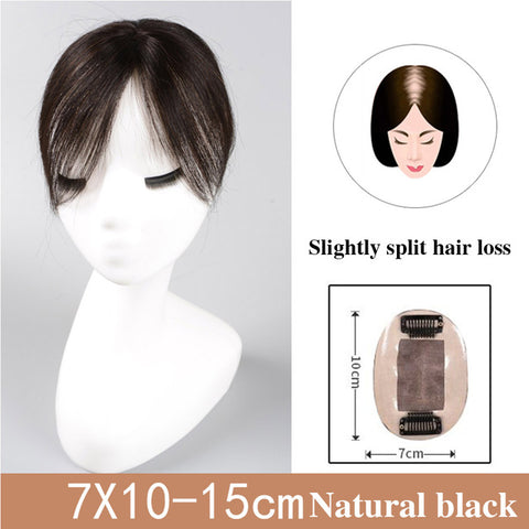 JINKAILI Top Piece Closure Toupee Black Brown Top Natural Straight Hair Female Hear Resistant Synthetic Hair Piece Women