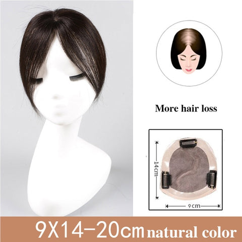 JINKAILI Top Piece Closure Toupee Black Brown Top Natural Straight Hair Female Hear Resistant Synthetic Hair Piece Women