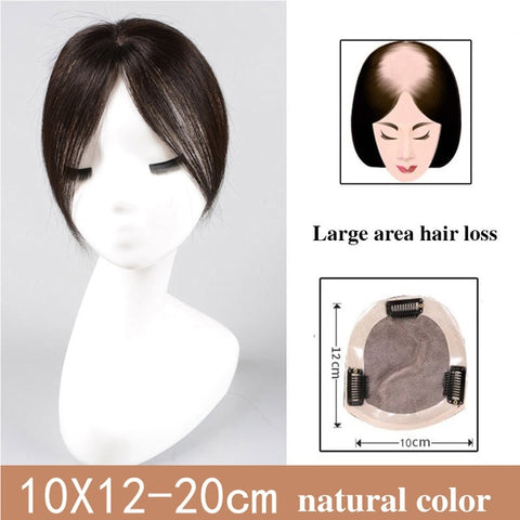 JINKAILI Top Piece Closure Toupee Black Brown Top Natural Straight Hair Female Hear Resistant Synthetic Hair Piece Women