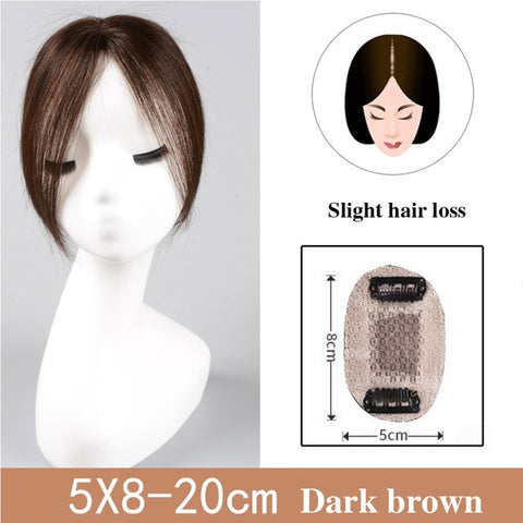 JINKAILI Top Piece Closure Toupee Black Brown Top Natural Straight Hair Female Hear Resistant Synthetic Hair Piece Women