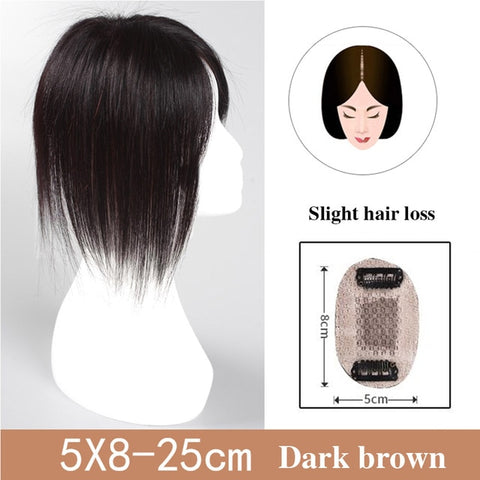 JINKAILI Top Piece Closure Toupee Black Brown Top Natural Straight Hair Female Hear Resistant Synthetic Hair Piece Women