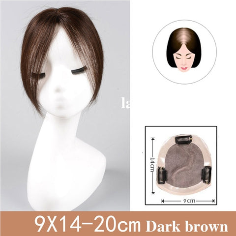 JINKAILI Top Piece Closure Toupee Black Brown Top Natural Straight Hair Female Hear Resistant Synthetic Hair Piece Women