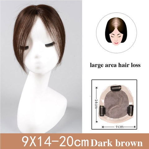 JINKAILI Top Piece Closure Toupee Black Brown Top Natural Straight Hair Female Hear Resistant Synthetic Hair Piece Women