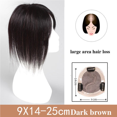 JINKAILI Top Piece Closure Toupee Black Brown Top Natural Straight Hair Female Hear Resistant Synthetic Hair Piece Women