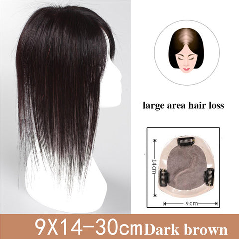 JINKAILI Top Piece Closure Toupee Black Brown Top Natural Straight Hair Female Hear Resistant Synthetic Hair Piece Women