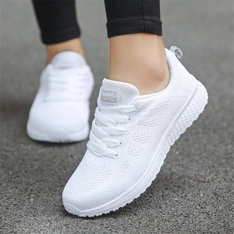 Women sneakers wimen shoes 2019 fashion breathable mesh casual shoes woman lace-up sneakers women shoes zapatos de mujer