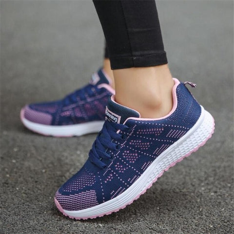 Women sneakers wimen shoes 2019 fashion breathable mesh casual shoes woman lace-up sneakers women shoes zapatos de mujer