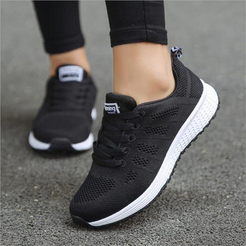 Women sneakers wimen shoes 2019 fashion breathable mesh casual shoes woman lace-up sneakers women shoes zapatos de mujer