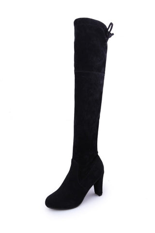 2019 New Faux Suede Slim Boots Sexy Over The Knee High Women Fashion Winter Thigh High Boots Shoes Woman Fashion Botas Mujer