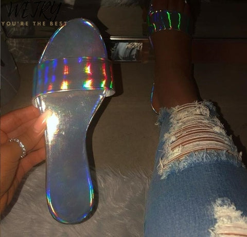 2019 Women Slippers Flip Flops Summer Women Crystal Diamond Bling Beach Slides Sandals Casual Shoes Slip On Slipper