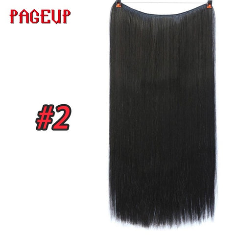 Pageup One Piece Long Blonde Hair Extensions Invisible Synthetic Hair Pieces For Women Fish Line Invisible Hair Extension