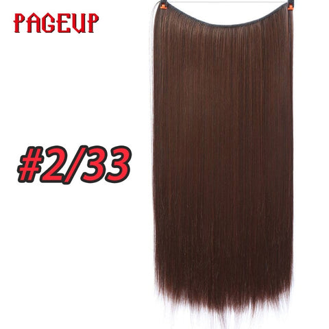 Pageup One Piece Long Blonde Hair Extensions Invisible Synthetic Hair Pieces For Women Fish Line Invisible Hair Extension