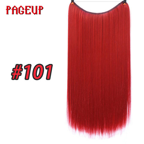 Pageup One Piece Long Blonde Hair Extensions Invisible Synthetic Hair Pieces For Women Fish Line Invisible Hair Extension