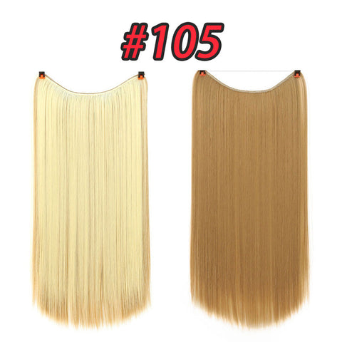 Pageup One Piece Long Blonde Hair Extensions Invisible Synthetic Hair Pieces For Women Fish Line Invisible Hair Extension