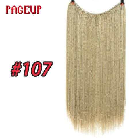 Pageup One Piece Long Blonde Hair Extensions Invisible Synthetic Hair Pieces For Women Fish Line Invisible Hair Extension