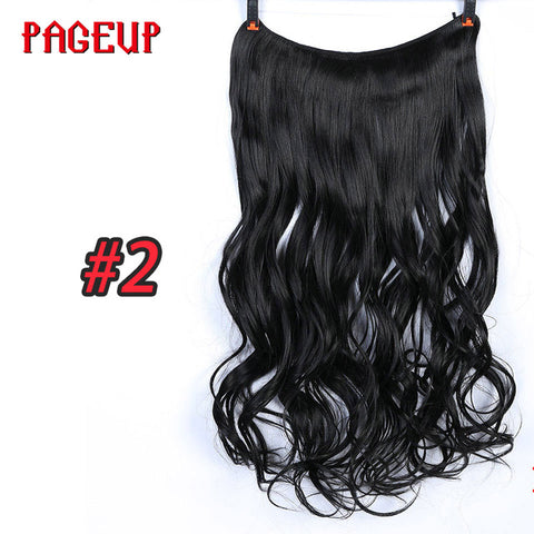 Pageup One Piece Long Blonde Hair Extensions Invisible Synthetic Hair Pieces For Women Fish Line Invisible Hair Extension