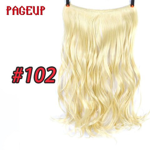 Pageup One Piece Long Blonde Hair Extensions Invisible Synthetic Hair Pieces For Women Fish Line Invisible Hair Extension