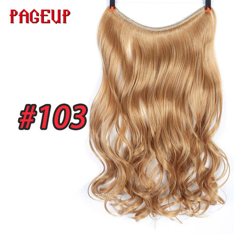 Pageup One Piece Long Blonde Hair Extensions Invisible Synthetic Hair Pieces For Women Fish Line Invisible Hair Extension