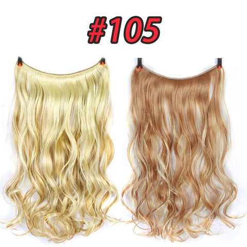 Pageup One Piece Long Blonde Hair Extensions Invisible Synthetic Hair Pieces For Women Fish Line Invisible Hair Extension