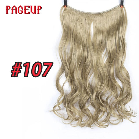 Pageup One Piece Long Blonde Hair Extensions Invisible Synthetic Hair Pieces For Women Fish Line Invisible Hair Extension