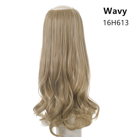 SARLA 24" 170g U-Part Clip in Hair Extension Straight & Wavy Ombre One Piece Head Long Natural False Synthetic Hairpieces