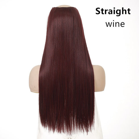 SARLA 24" 170g U-Part Clip in Hair Extension Straight & Wavy Ombre One Piece Head Long Natural False Synthetic Hairpieces