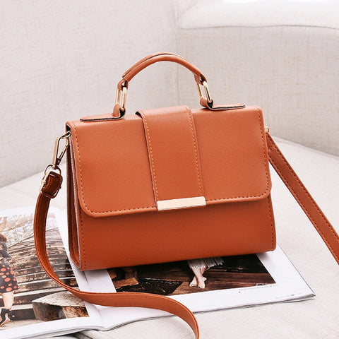 Women Fashion PU Leather Shoulder Small Flap Crossbody Handbags Top Handle Tote  Messenger Bags