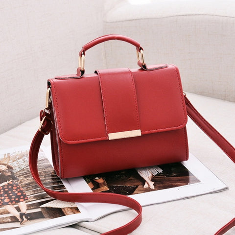 Women Fashion PU Leather Shoulder Small Flap Crossbody Handbags Top Handle Tote  Messenger Bags