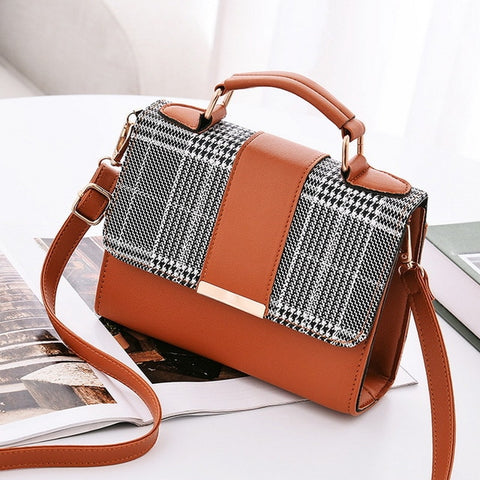 Women Fashion PU Leather Shoulder Small Flap Crossbody Handbags Top Handle Tote  Messenger Bags