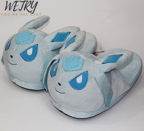 2019 New Anime Cartoon Pokemon Slippers Lovers Warm Woman Slippers Elf Ball Pikachu Go Plush Shoes Home House Slippers Children