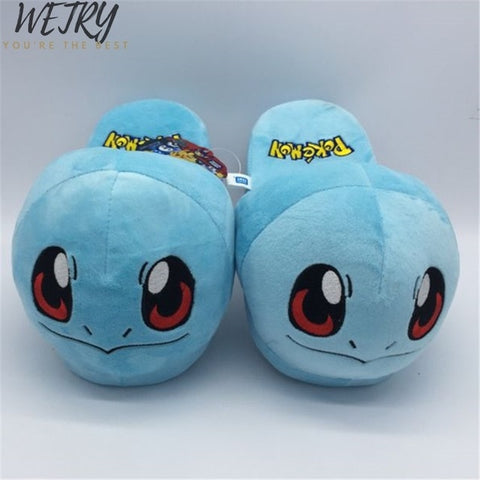 2019 New Anime Cartoon Pokemon Slippers Lovers Warm Woman Slippers Elf Ball Pikachu Go Plush Shoes Home House Slippers Children