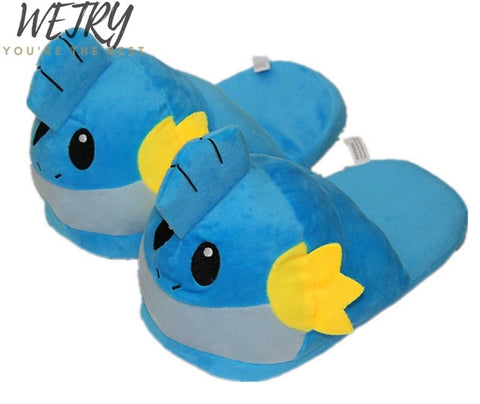 2019 New Anime Cartoon Pokemon Slippers Lovers Warm Woman Slippers Elf Ball Pikachu Go Plush Shoes Home House Slippers Children